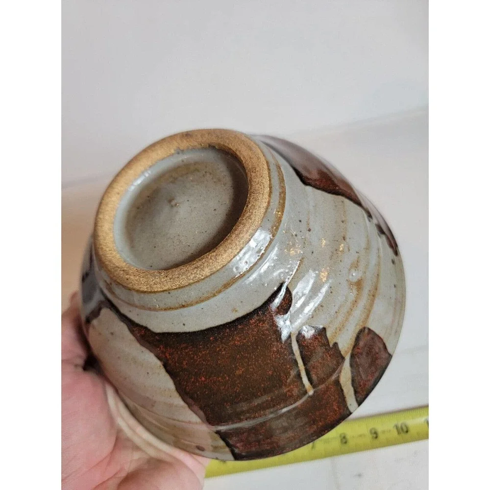 Vintage Ceramic Mixing Bowl Clay‎ Multi Color Earth Tone